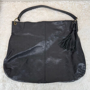Banana Republic black lambskin hobo bag